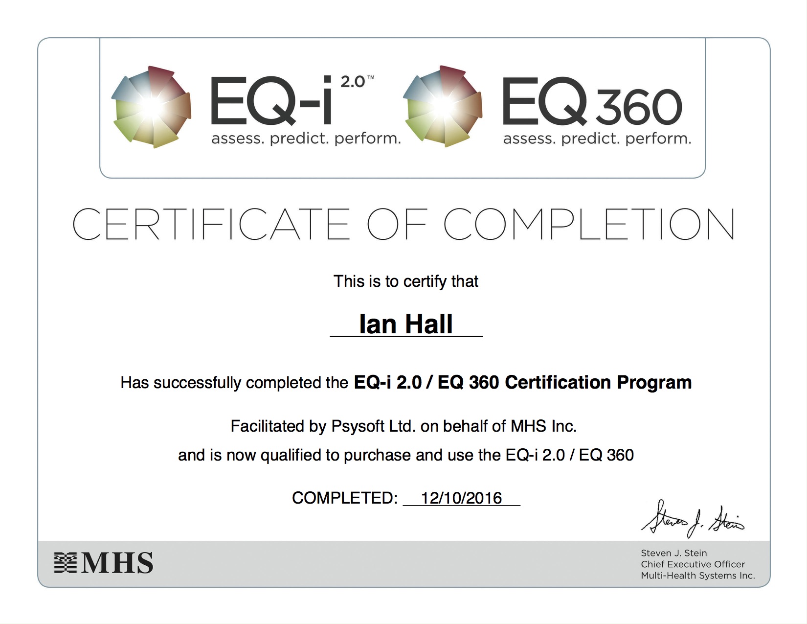 EQ-i 2.0® zertifizierung